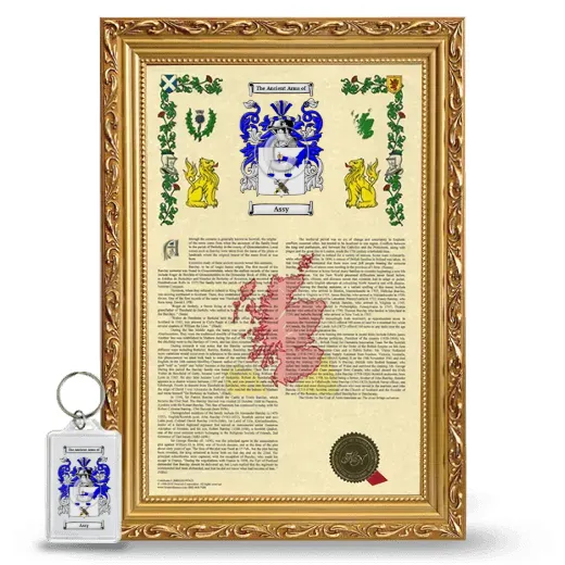 Assy Framed Armorial History and Keychain - Gold