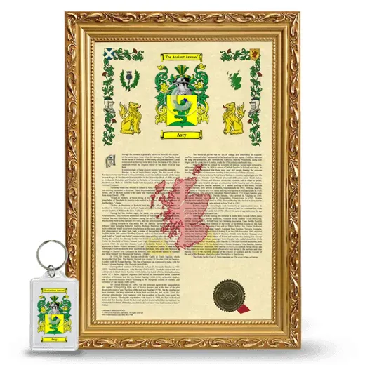 Asty Framed Armorial History and Keychain - Gold