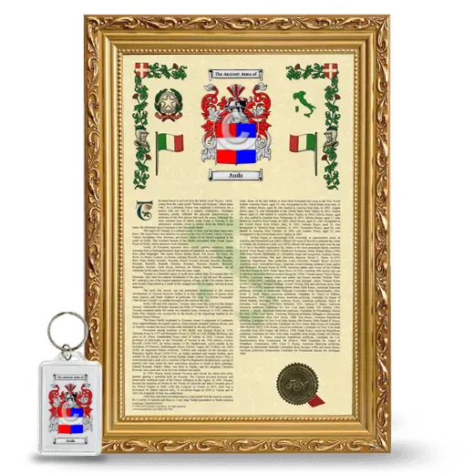 Auda Framed Armorial History and Keychain - Gold
