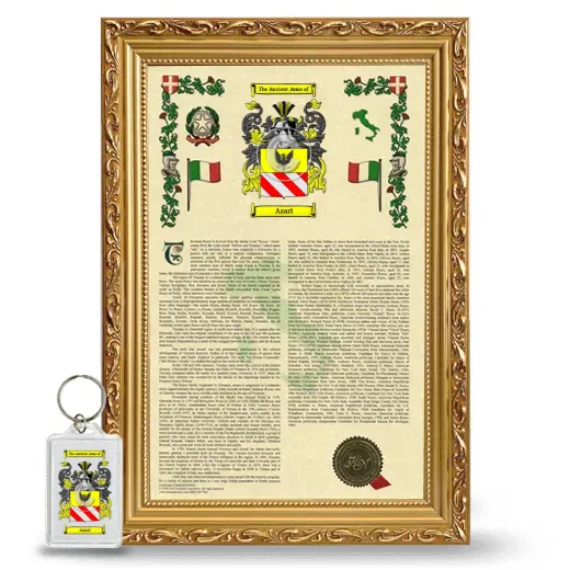 Azari Framed Armorial History and Keychain - Gold