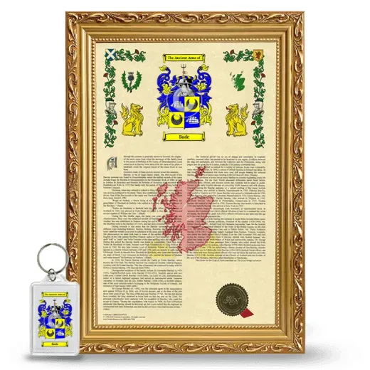 Bade Framed Armorial History and Keychain - Gold