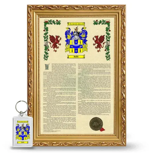 Bailis Framed Armorial History and Keychain - Gold