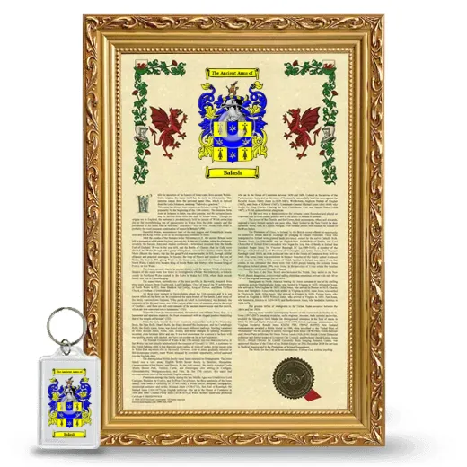 Balash Framed Armorial History and Keychain - Gold