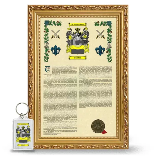 Balati'e Framed Armorial History and Keychain - Gold