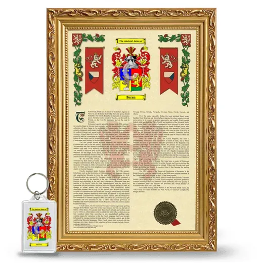 Baran Framed Armorial History and Keychain - Gold