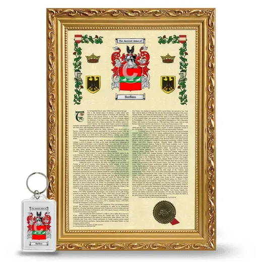 Barfuss Framed Armorial History and Keychain - Gold