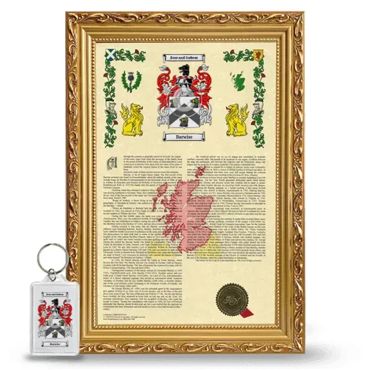 Barwise Framed Armorial History and Keychain - Gold