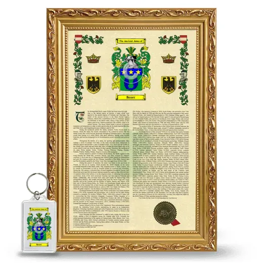 Bauer Framed Armorial History and Keychain - Gold