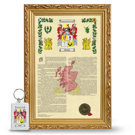 Beaney Framed Armorial History and Keychain - Gold