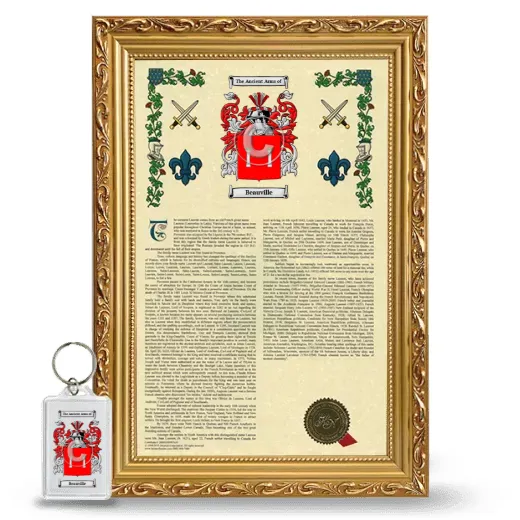 Beauville Framed Armorial History and Keychain - Gold