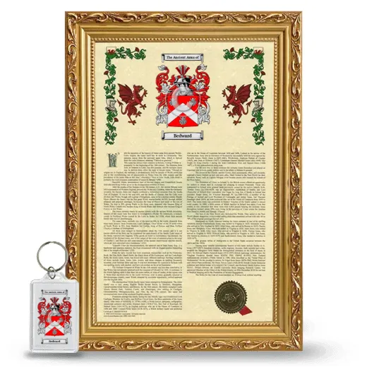 Bedward Framed Armorial History and Keychain - Gold