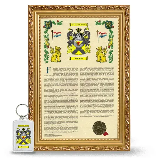 Beerman Framed Armorial History and Keychain - Gold