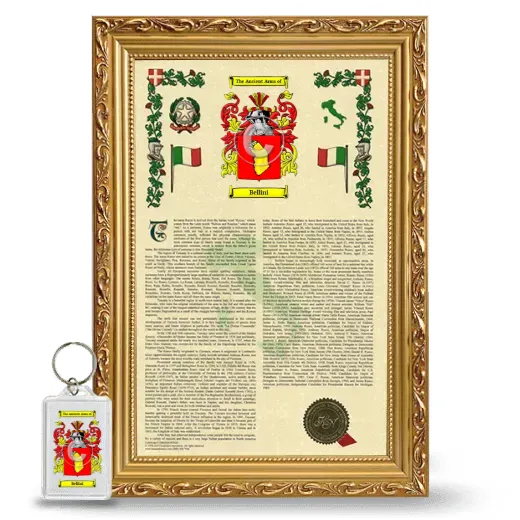 Bellini Framed Armorial History and Keychain - Gold