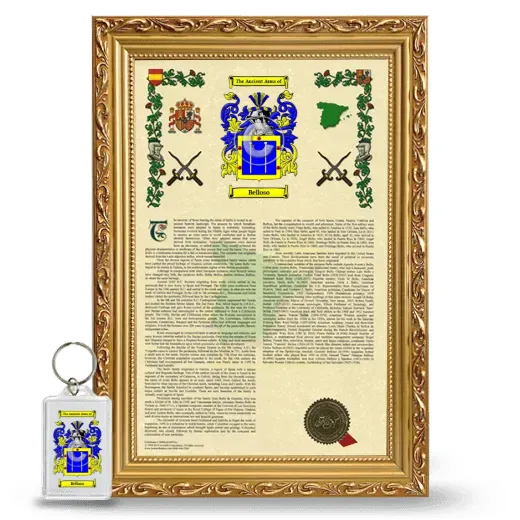 Belloso Framed Armorial History and Keychain - Gold