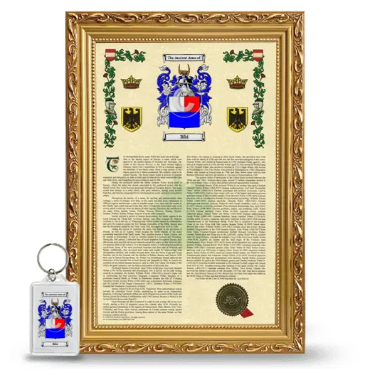 Bibi Framed Armorial History and Keychain - Gold