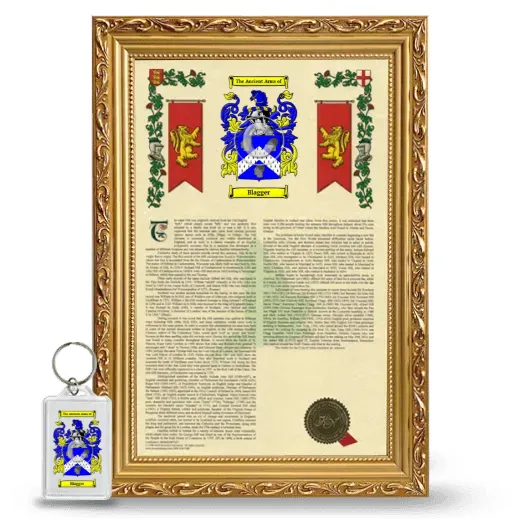Blagger Framed Armorial History and Keychain - Gold