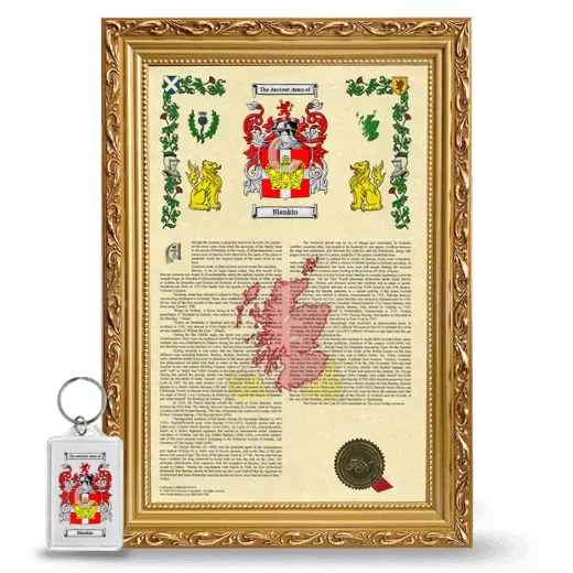 Blankin Framed Armorial History and Keychain - Gold