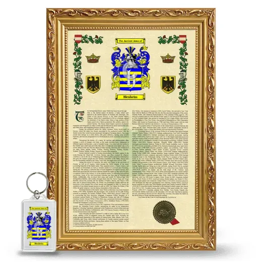 Blenheim Framed Armorial History and Keychain - Gold