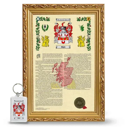 Blight Framed Armorial History and Keychain - Gold