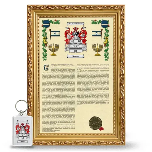Blumer Framed Armorial History and Keychain - Gold