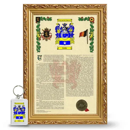 Boeler Framed Armorial History and Keychain - Gold