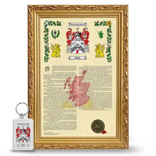 Bogge Framed Armorial History and Keychain - Gold