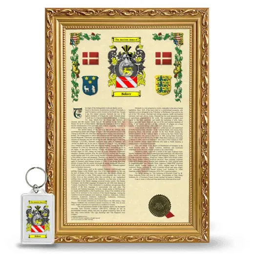 Bohrer Framed Armorial History and Keychain - Gold