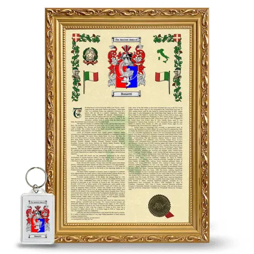 Bonatti Framed Armorial History and Keychain - Gold