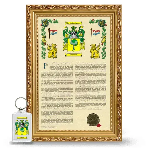 Boomern Framed Armorial History and Keychain - Gold