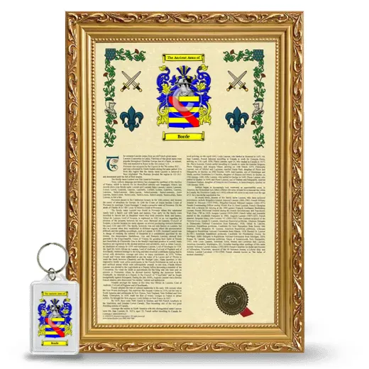 Borde Framed Armorial History and Keychain - Gold