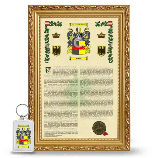 Boren Framed Armorial History and Keychain - Gold