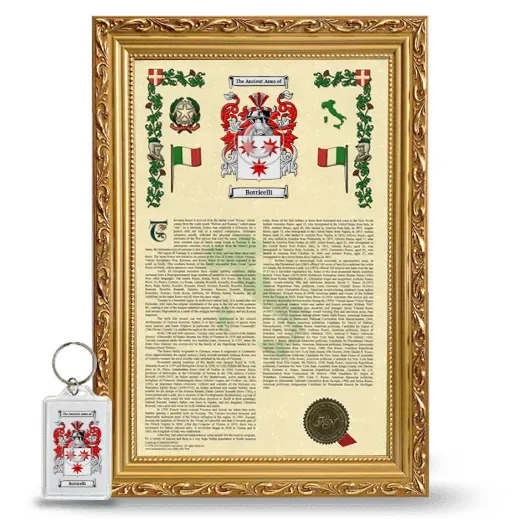 Botticelli Framed Armorial History and Keychain - Gold