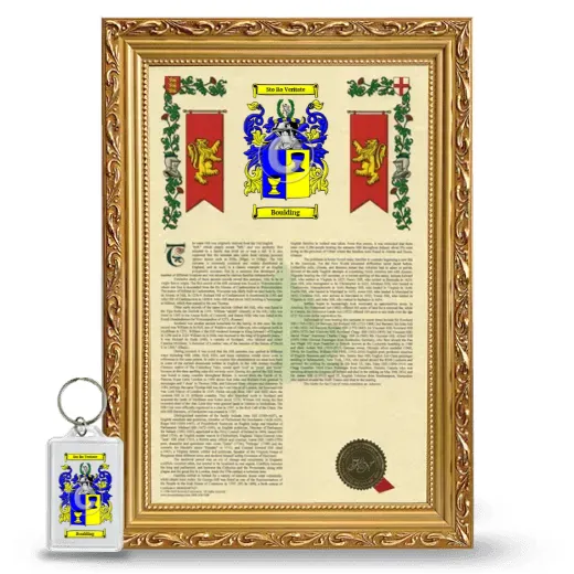 Boulding Framed Armorial History and Keychain - Gold