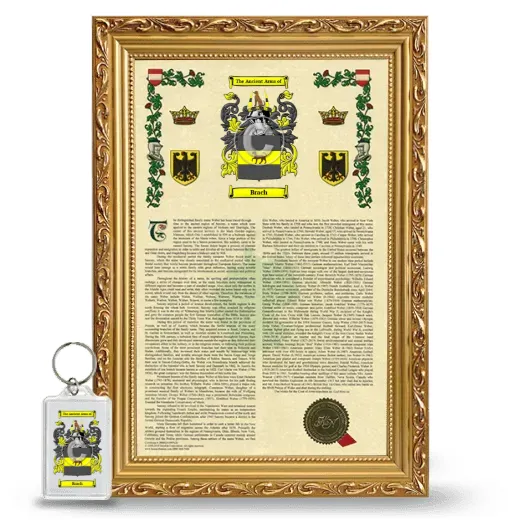 Brach Framed Armorial History and Keychain - Gold