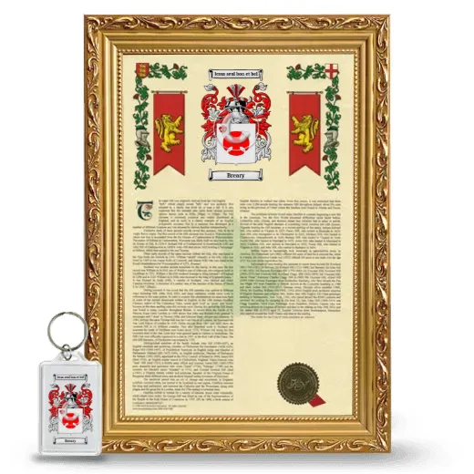 Breary Framed Armorial History and Keychain - Gold