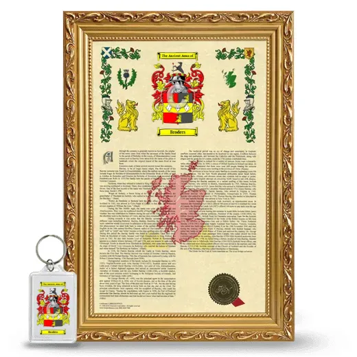 Broders Framed Armorial History and Keychain - Gold