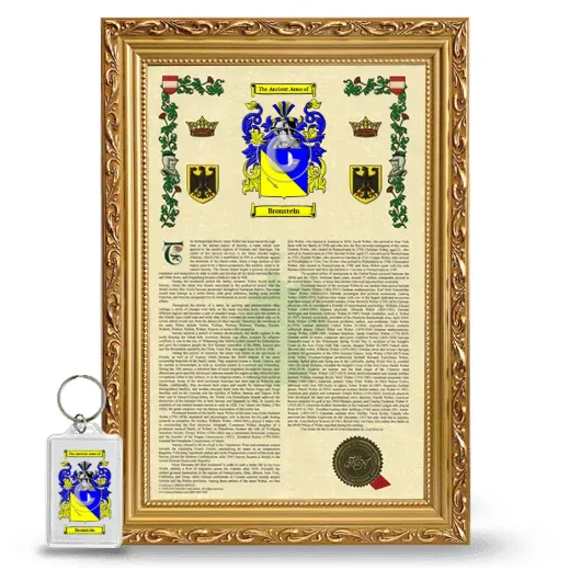 Bronstein Framed Armorial History and Keychain - Gold