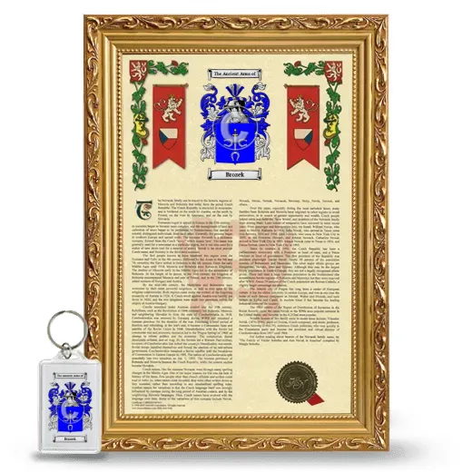 Brozek Framed Armorial History and Keychain - Gold