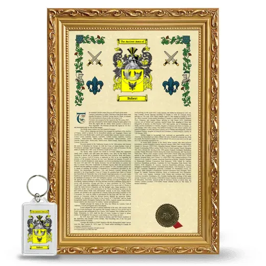 Bubert Framed Armorial History and Keychain - Gold