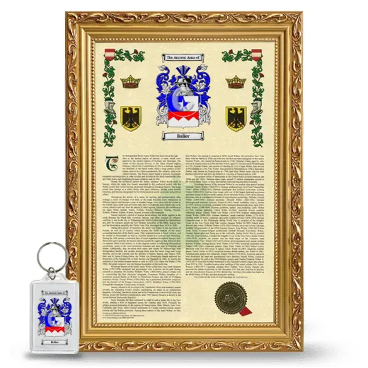 Bulier Framed Armorial History and Keychain - Gold