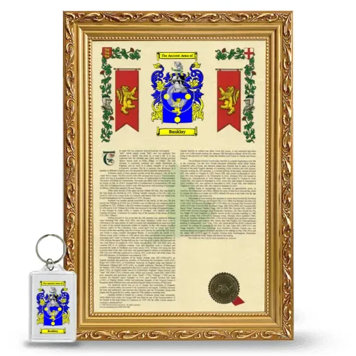 Bunklay Framed Armorial History and Keychain - Gold