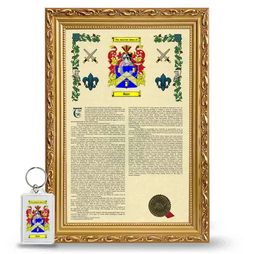 Bure Framed Armorial History and Keychain - Gold