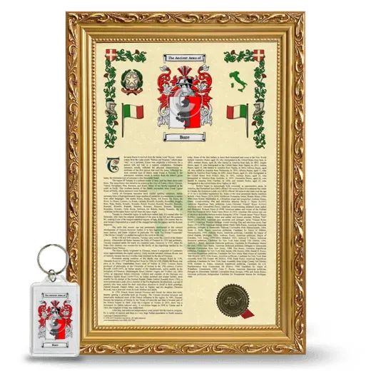 Bure Framed Armorial History and Keychain - Gold