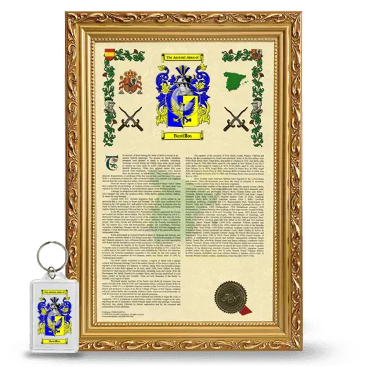 Bustillos Framed Armorial History and Keychain - Gold