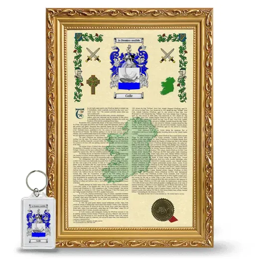 Caile Framed Armorial History and Keychain - Gold