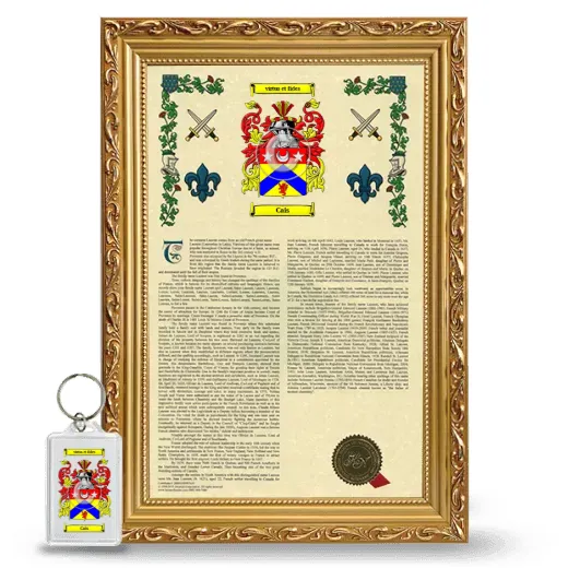 Cais Framed Armorial History and Keychain - Gold