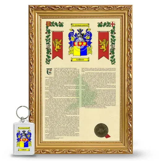 Callicutt Framed Armorial History and Keychain - Gold