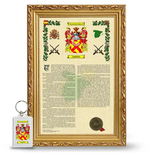 Camacho Framed Armorial History and Keychain - Gold