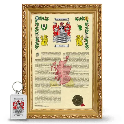 Camben Framed Armorial History and Keychain - Gold
