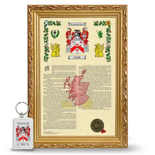 Camick Framed Armorial History and Keychain - Gold